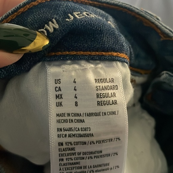 American Eagle Super Stretch Super Low Jegging Distressed Raw Hem US 4 - Picture 5 of 7